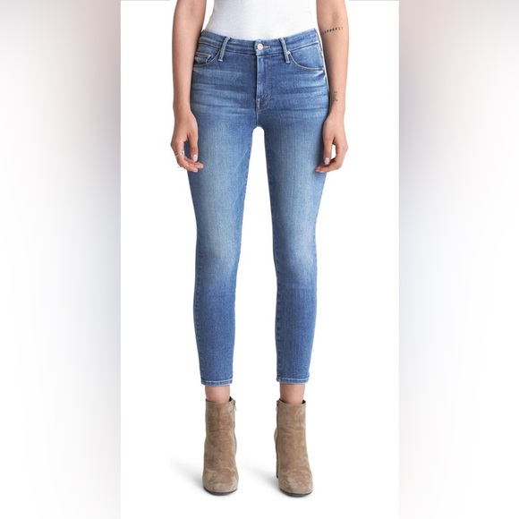 Mother The Looker High Waist Crop Skinny Jeans Size 26 - Picture 4 of 13